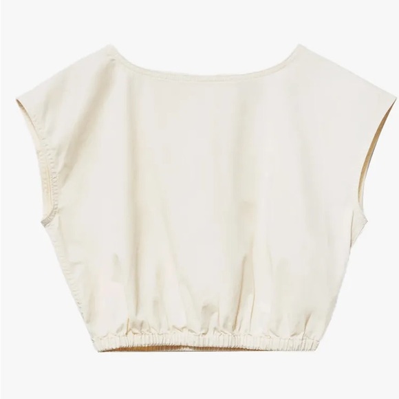Everlane Cream Bubble Top sz L - Picture 1 of 5